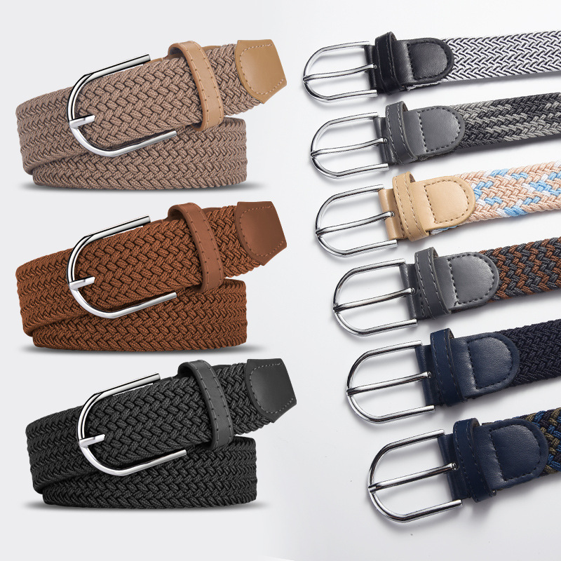 Belts |  Mens Leather Tipped Woven Belt Accessories Belts