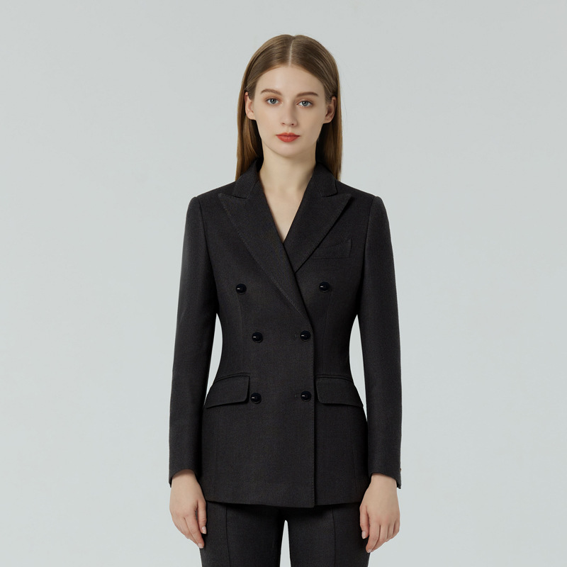 Blazers & Jackets |  Womens Atelier Double-Breasted Virgin-Wool Blend Suit Jacket Blazers & Jackets Blazers & Jackets