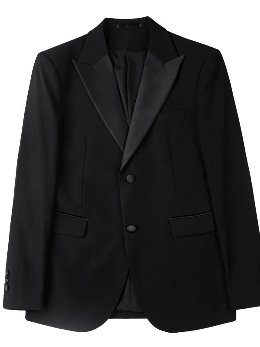 Blazers |  Mens Modern Fit Single Breasted Tuxedo Jacket Blazers Black