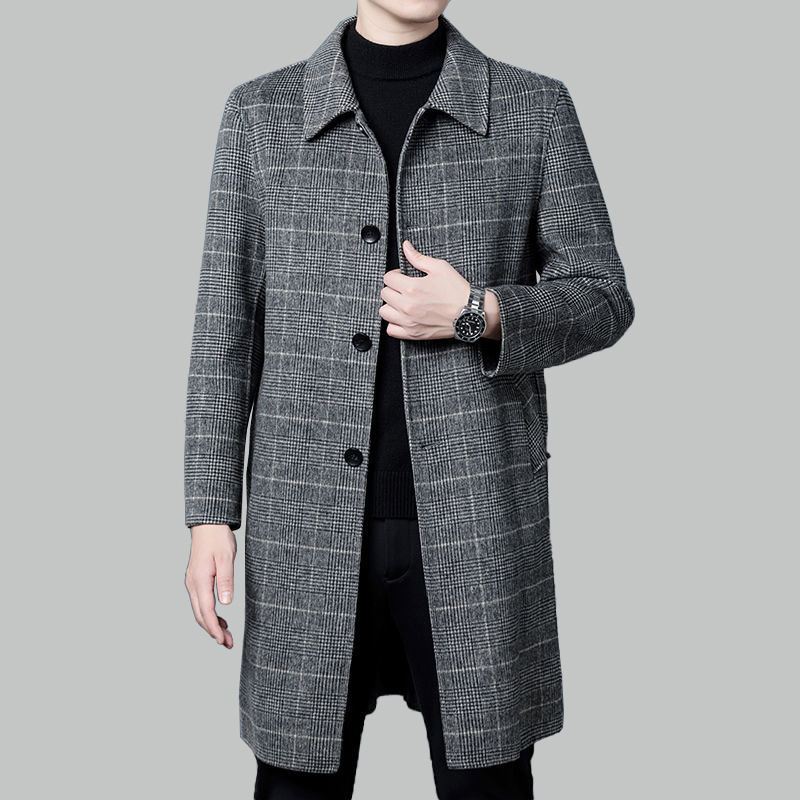 Coats & Jackets |  Mens Checked Wool-Blend Car Coat Clothing Black