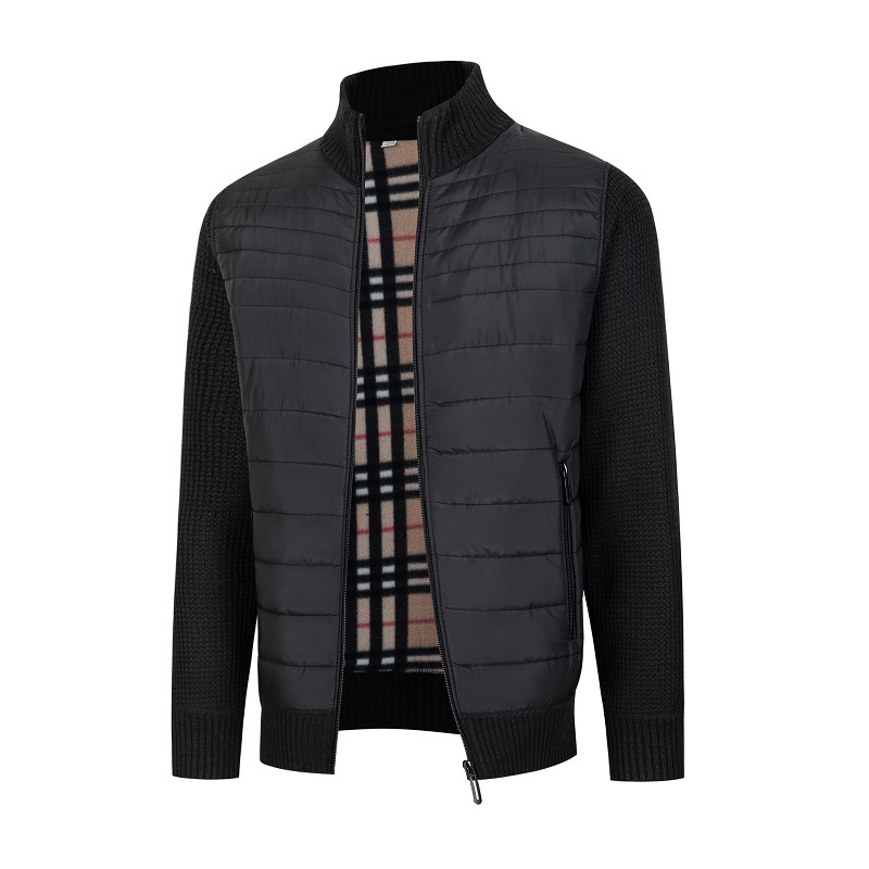 Coats & Jackets |  Mens Hybrid Quilt And Knit Zip-Through Jacket Clothing Coats & Jackets