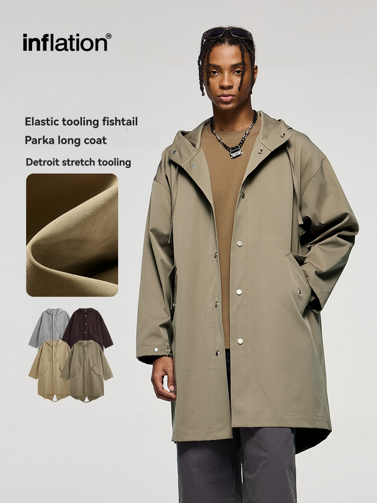 Coats & Jackets |  Mens Longline Hooded Raincoat Clothing Coats & Jackets