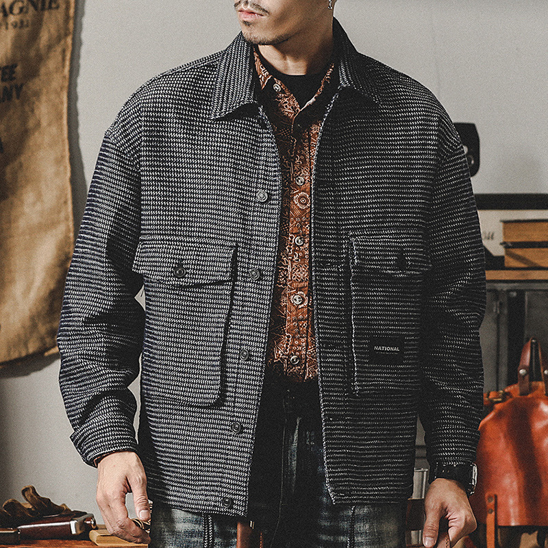 Coats & Jackets |  Mens Puppytooth Check Bomber Jacket Clothing Coats & Jackets