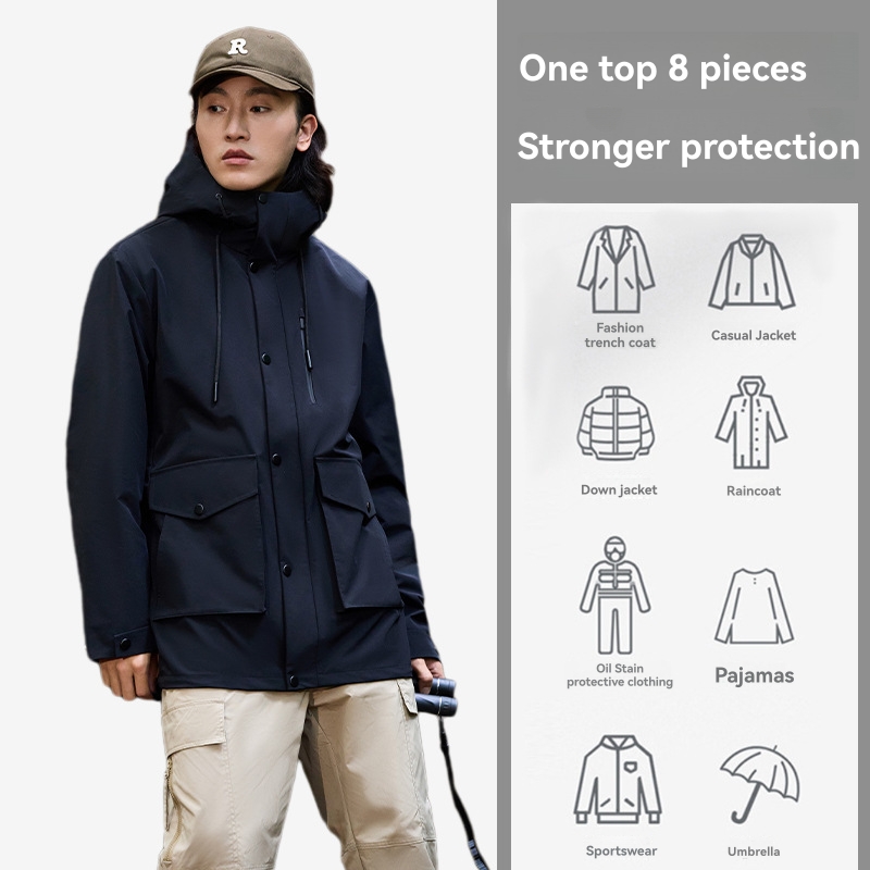 Coats & Jackets |  Mens Unisex Hooded Raincoat Clothing Coats & Jackets