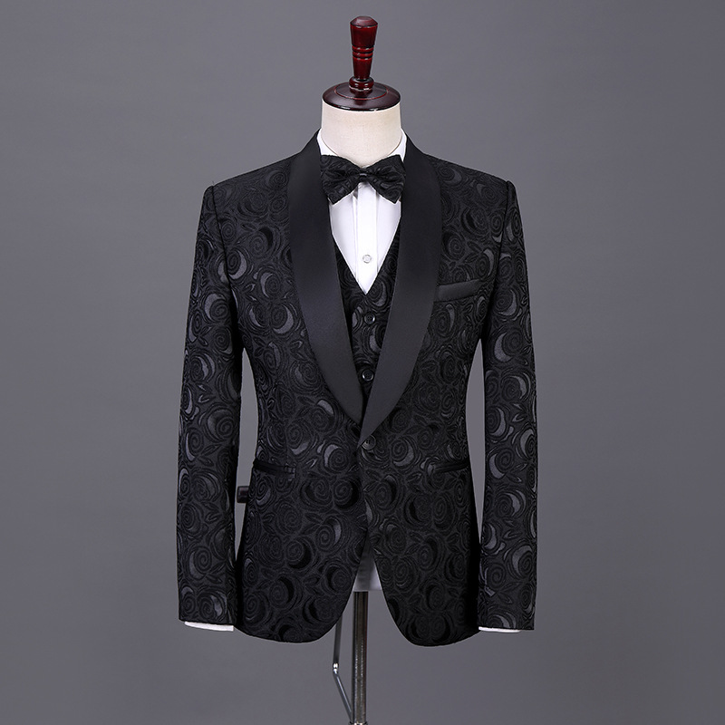 Coats & Jackets |  Mens Wool-Blend Zebra-Jacquard Tuxedo Jacket Clothing Black