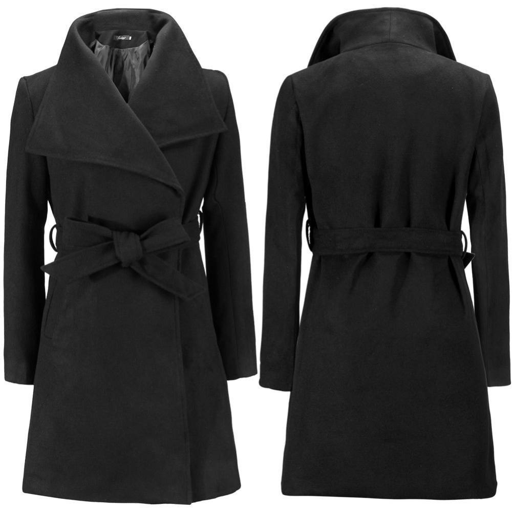 Coats & Jackets |  Womens Wool Blend Belted Double Breasted Coat With Cashmere Clothing Coats & Jackets