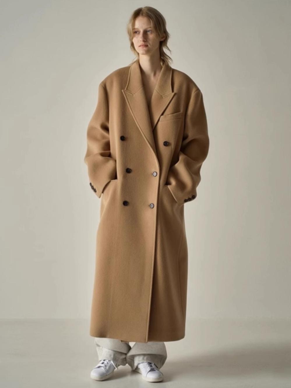 Coats & Jackets |  Womens Wool Blend Double Breasted Blindseam Coat Clothing Coats & Jackets