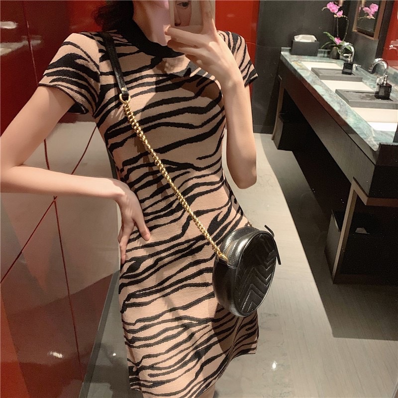 Dresses |  Womens Animal Printed Midi Dress Clothing Brown