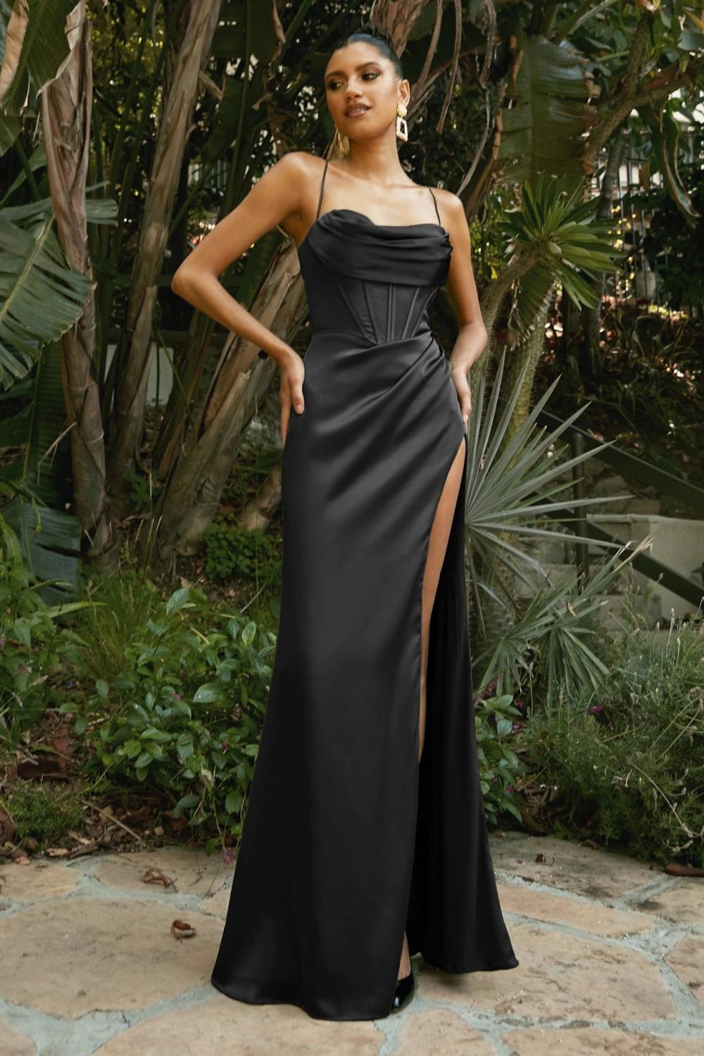 Dresses |  Womens Atelier Zipped Satin Maxi Dress With Virgin Wool Clothing Chocolate