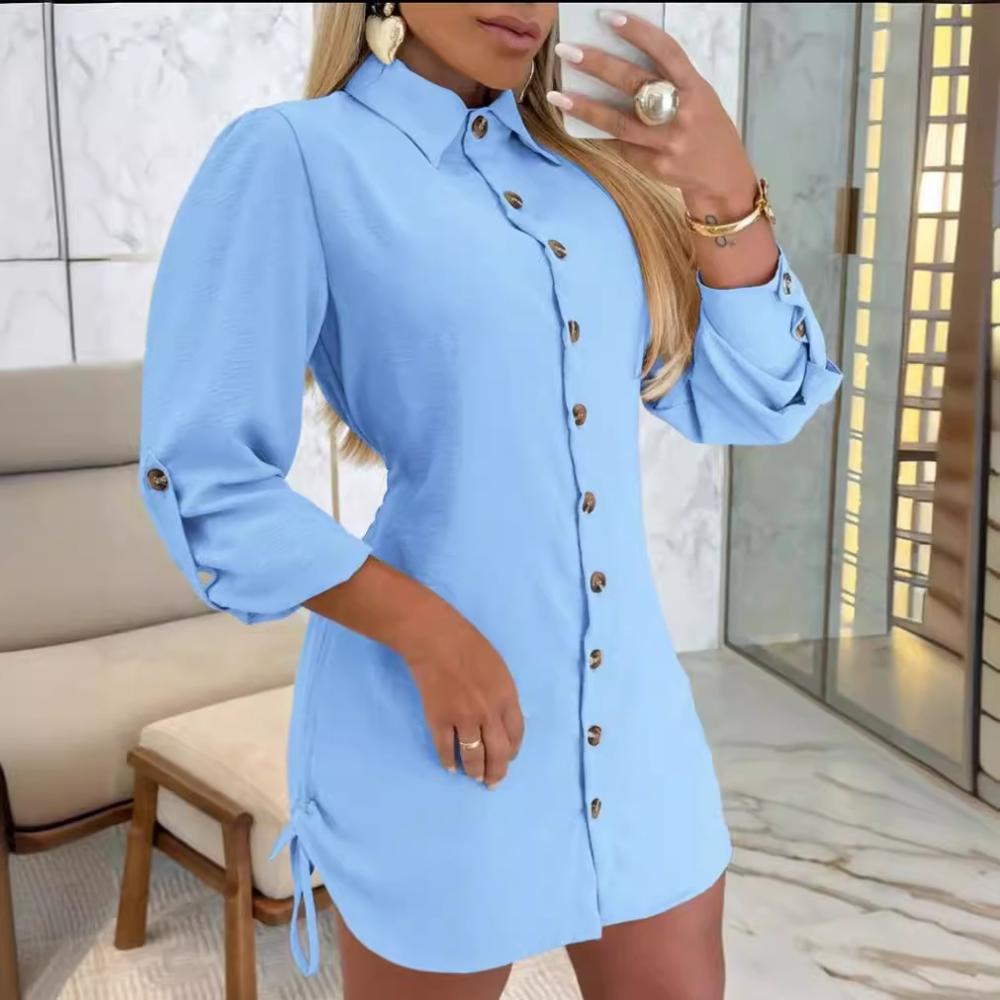 Dresses |  Womens Cotton Mini Shirt Dress Clothing Dresses