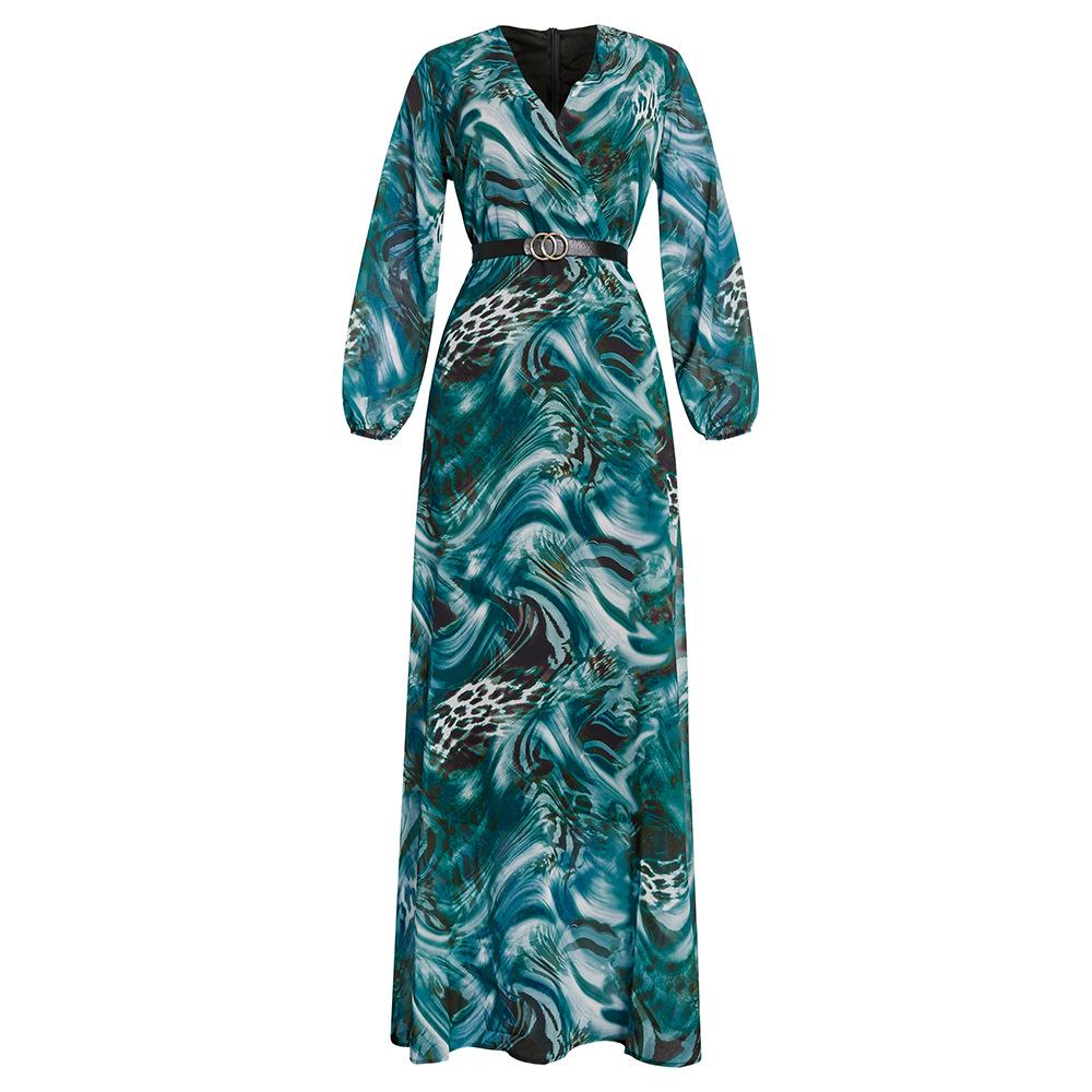 Dresses |  Womens Printed Belted Tie Neck Mini Dress Clothing Dresses