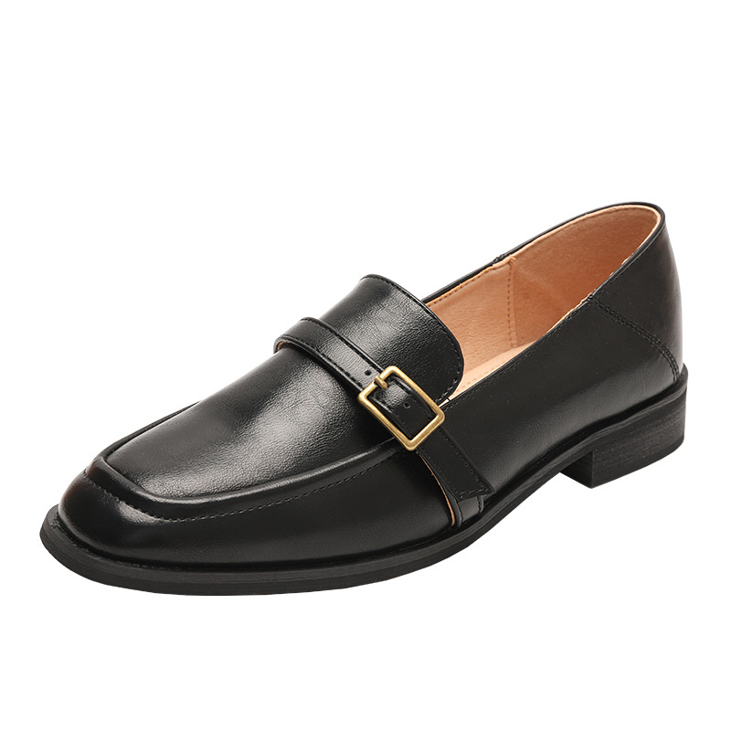 Flats |  Womens Leather Rounded Loafers Flats Flats