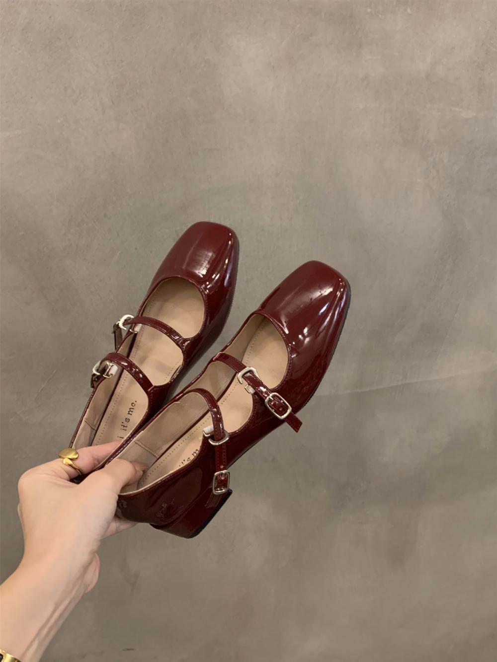 Flats |  Womens Luke Onix Wine Burgundy Leather Ballet Flats Flats Flats