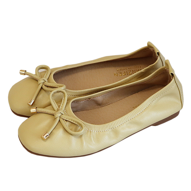 Flats |  Womens Rosalind Cream Leather Ballet Flats Flats Flats