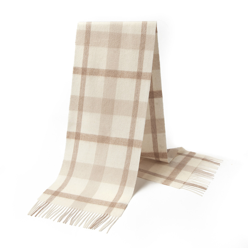 Hats, Gloves & Scarves |  Mens Wool And Cashmere Check Scarf Accessories Brown