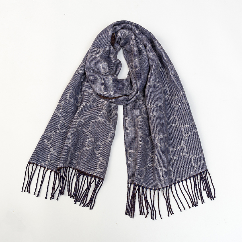 Hats, Gloves & Scarves |  Mens Wool And Cashmere Jacquard Scarf Accessories Black