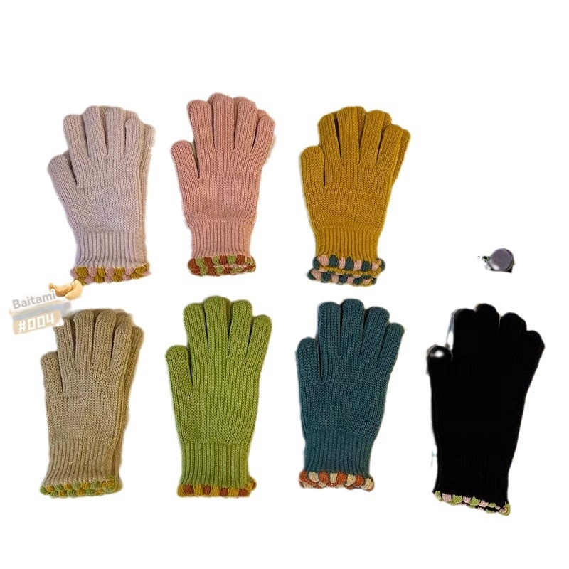 Hats, Gloves & Scarves |  Womens Wool Blend Contrast Trim Gloves Accessories Black