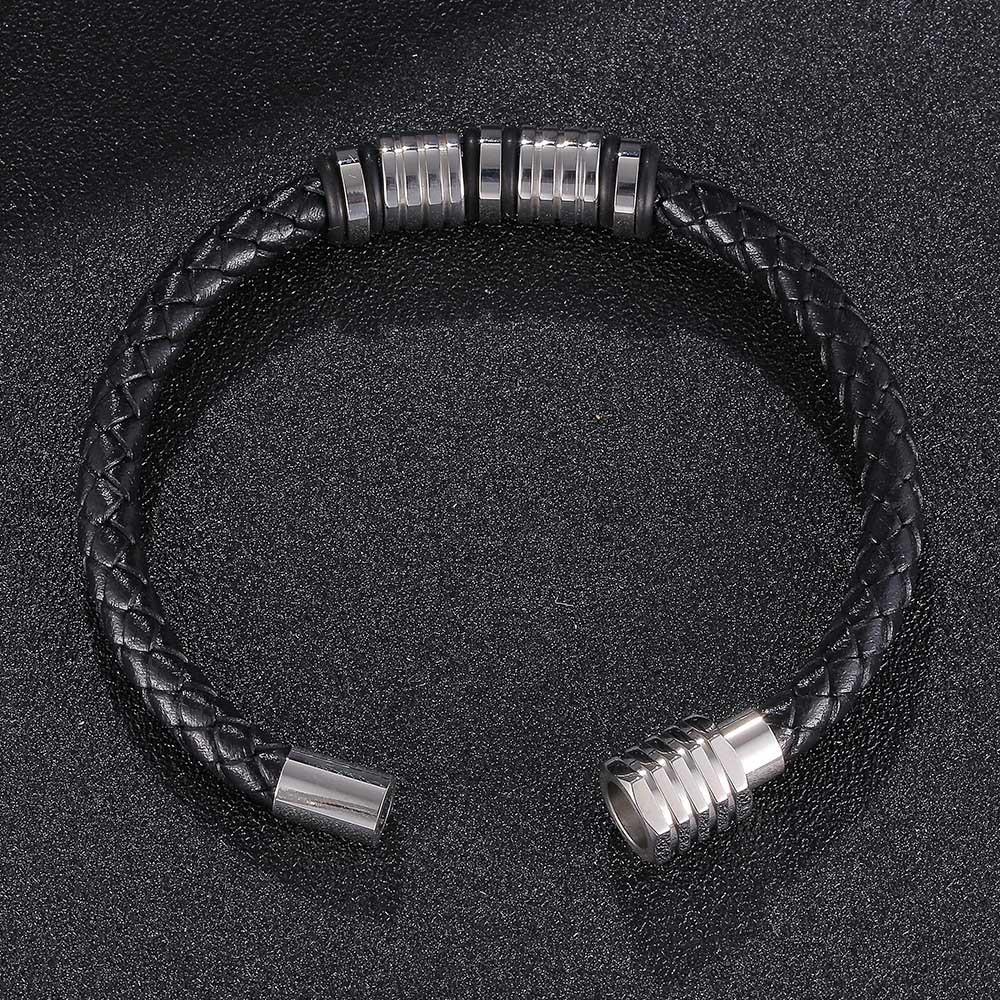 Jewellery |  Mens Leather And Rubber Tubular Bracelet Accessories Jewellery