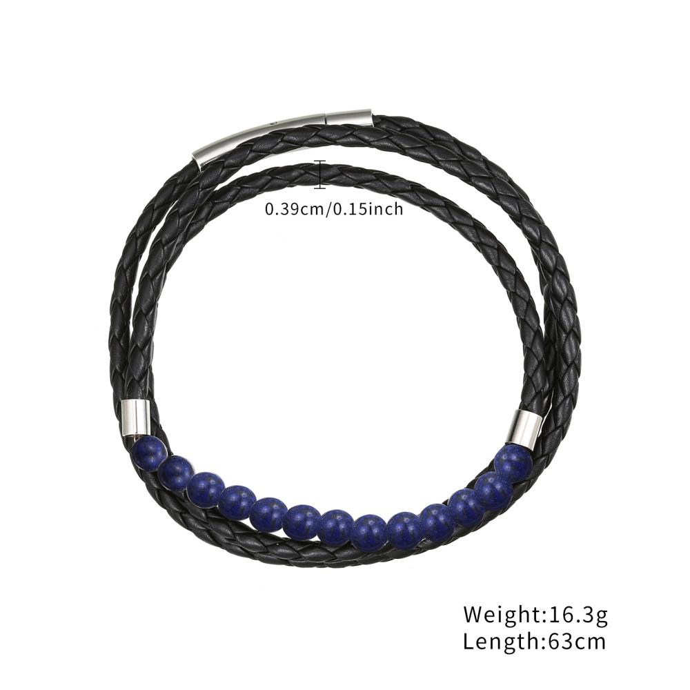 Jewellery |  Mens Semi Precious Braided Leather Bracelet Accessories Jewellery