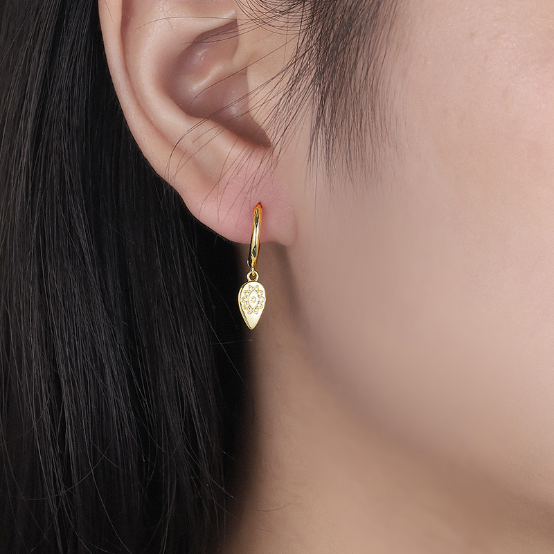 Jewellery |  Womens Etched Teardrop Hoop Earrings Accessories Jewellery