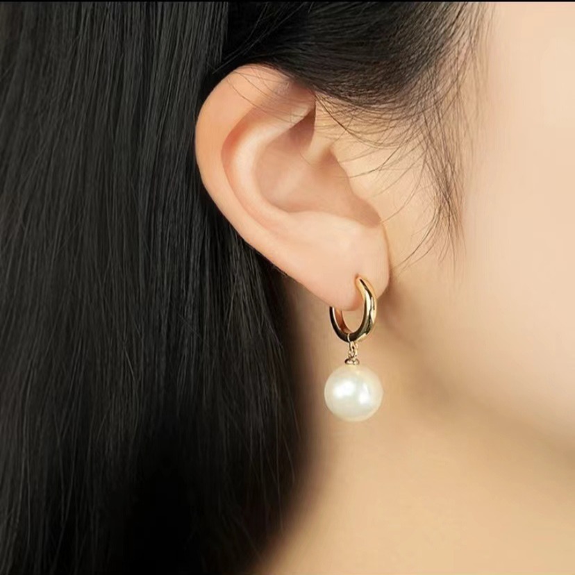 Jewellery |  Womens Pearl Drop Hoop Earrrings Accessories Jewellery