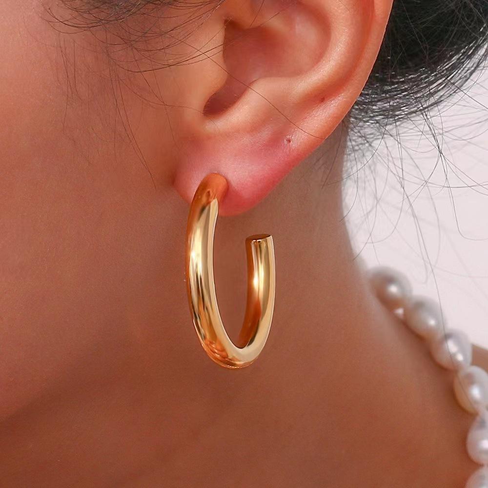 Jewellery |  Womens Wave Hoop Earrings Accessories Gold