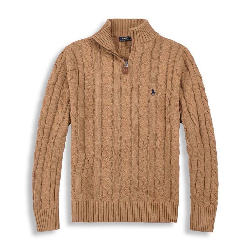 Knitwear |  Mens Cable Knit Half Zip Sweater Clothing Knitwear