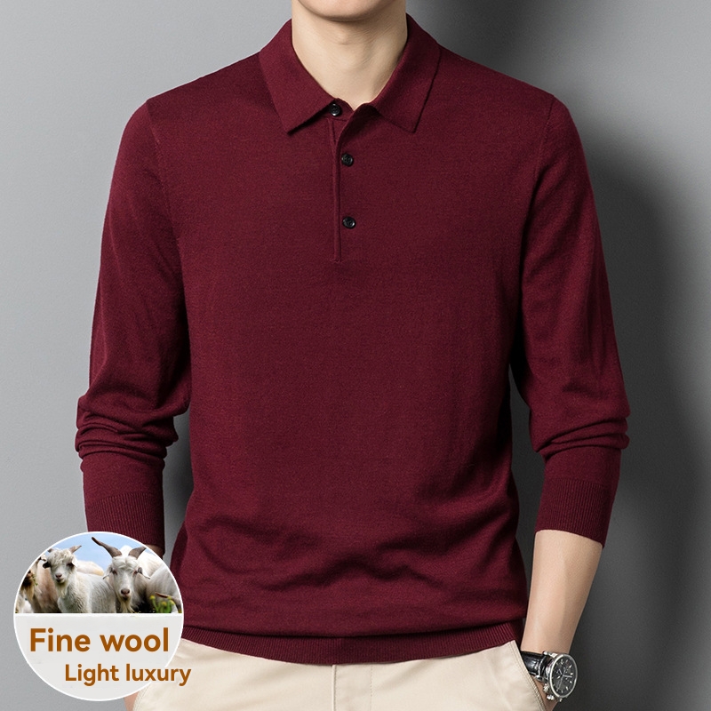 Knitwear |  Mens Merino Wool Polo Shirt Clothing Knitwear