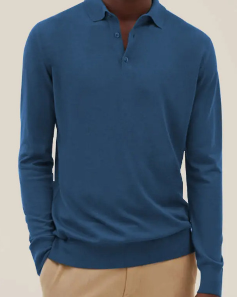 Knitwear |  Mens Merino Wool Polo Shirt Clothing Knitwear