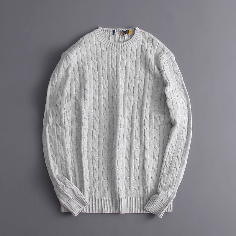 Knitwear |  Mens Supima Cotton Cable Crewneck Sweater Clothing Knitwear