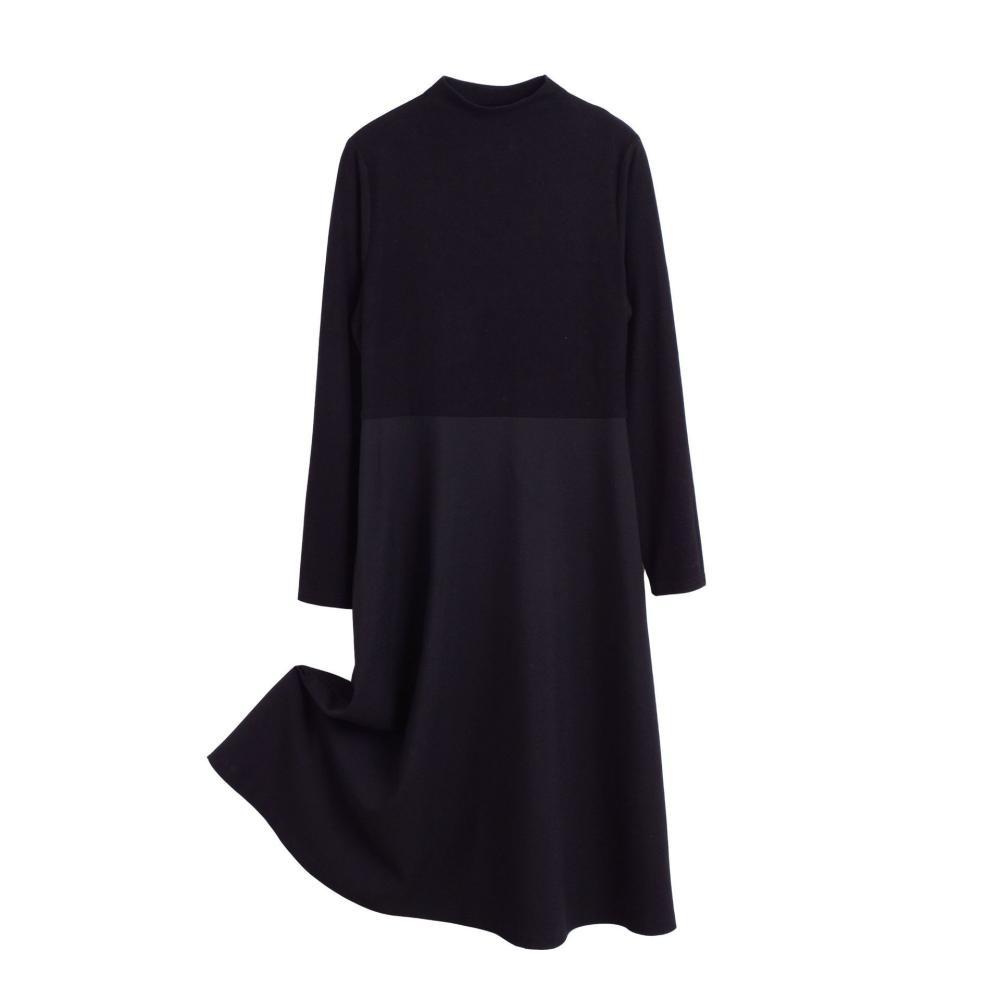 Knitwear |  Womens Colourblock Ribbed Midi Dress Clothing Black