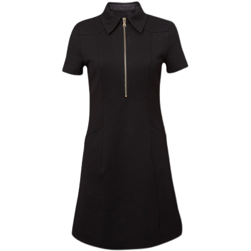 Knitwear |  Womens Knitted Zip-Front Mini Dress Clothing Black