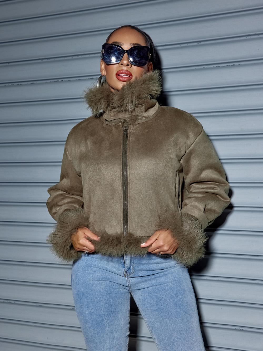 Leather Jackets |  Womens Shearling Aviator Jacket Clothing Coats & Jackets