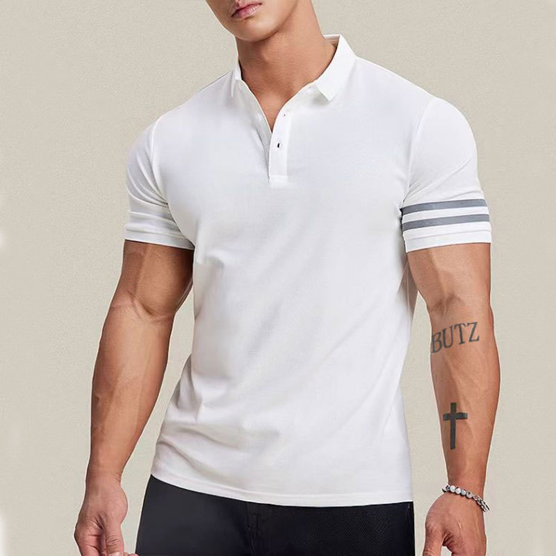 Polo Shirts |  Mens Textured Contrast Trim Half-Zip Polo Shirt Clothing Mens