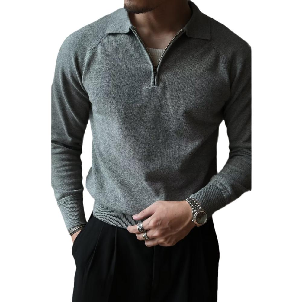 Polo Shirts |  Mens Wool Half-Zip Polo Shirt Clothing Knitwear