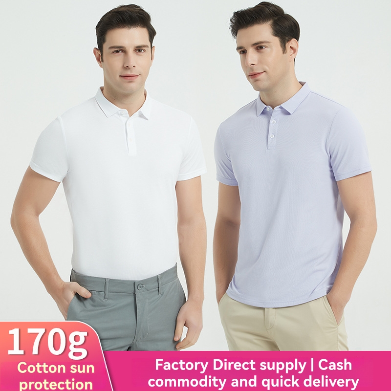 Polos |  Mens Garment Dyed Crepe Cotton Half-Sleeve Polo Clothing Mens