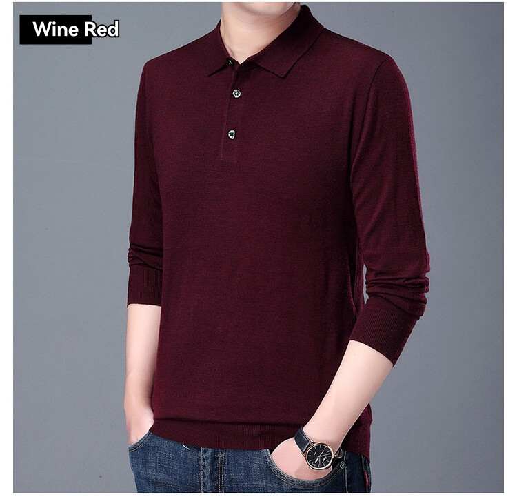 Polos |  Mens Merino Wool Button Polo Knit Clothing Mens