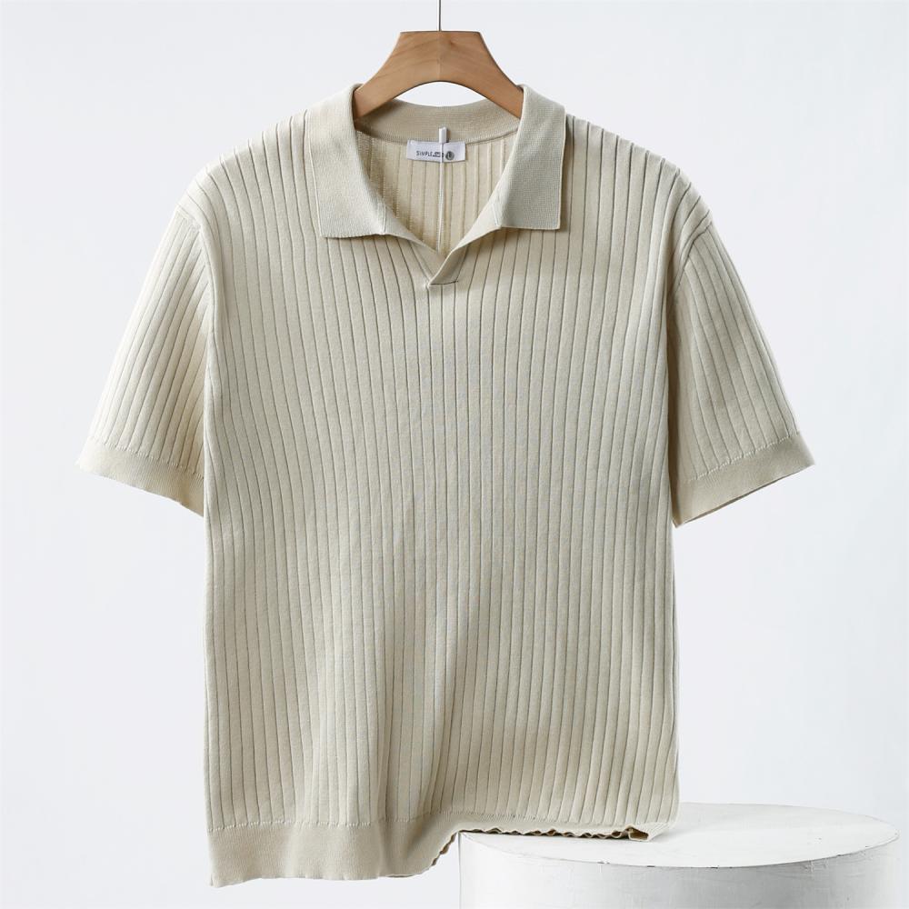 Shirts |  Mens 100% Cotton Open-Collar Polo Shirt Clothing Mens