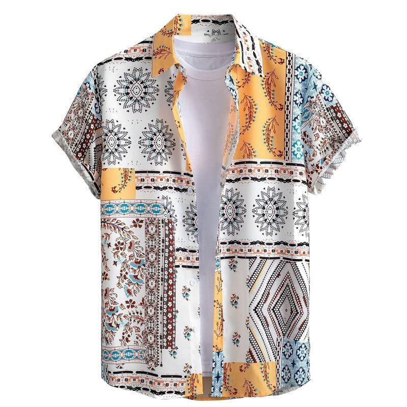 Shirts |  Mens Ché Printed Cuban Collar Shirt Clothing Brown