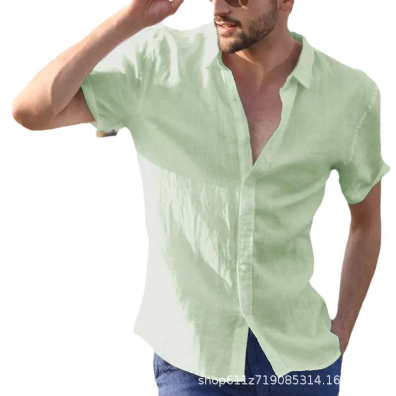 Shirts |  Mens Light Green Linen Oxford Shirt Clothing Light Green