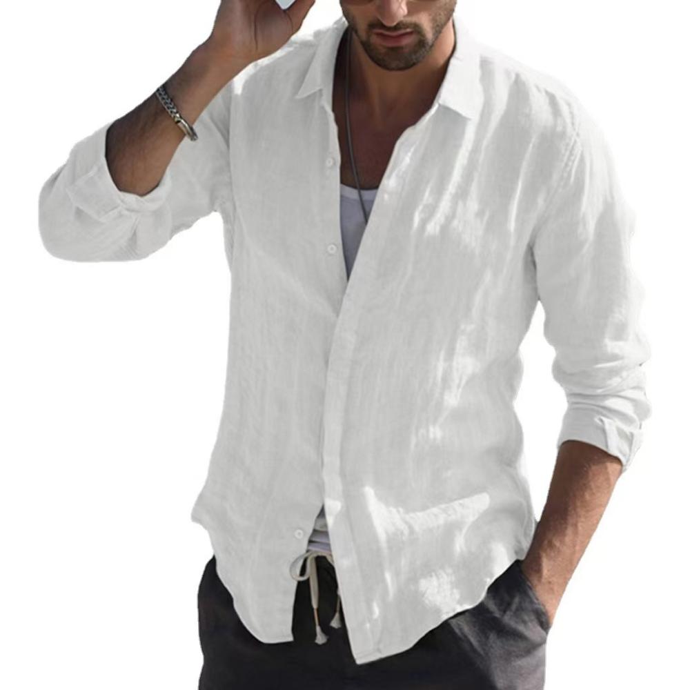 Shirts |  Mens Linen Button-Through Shirt Clothing Mens