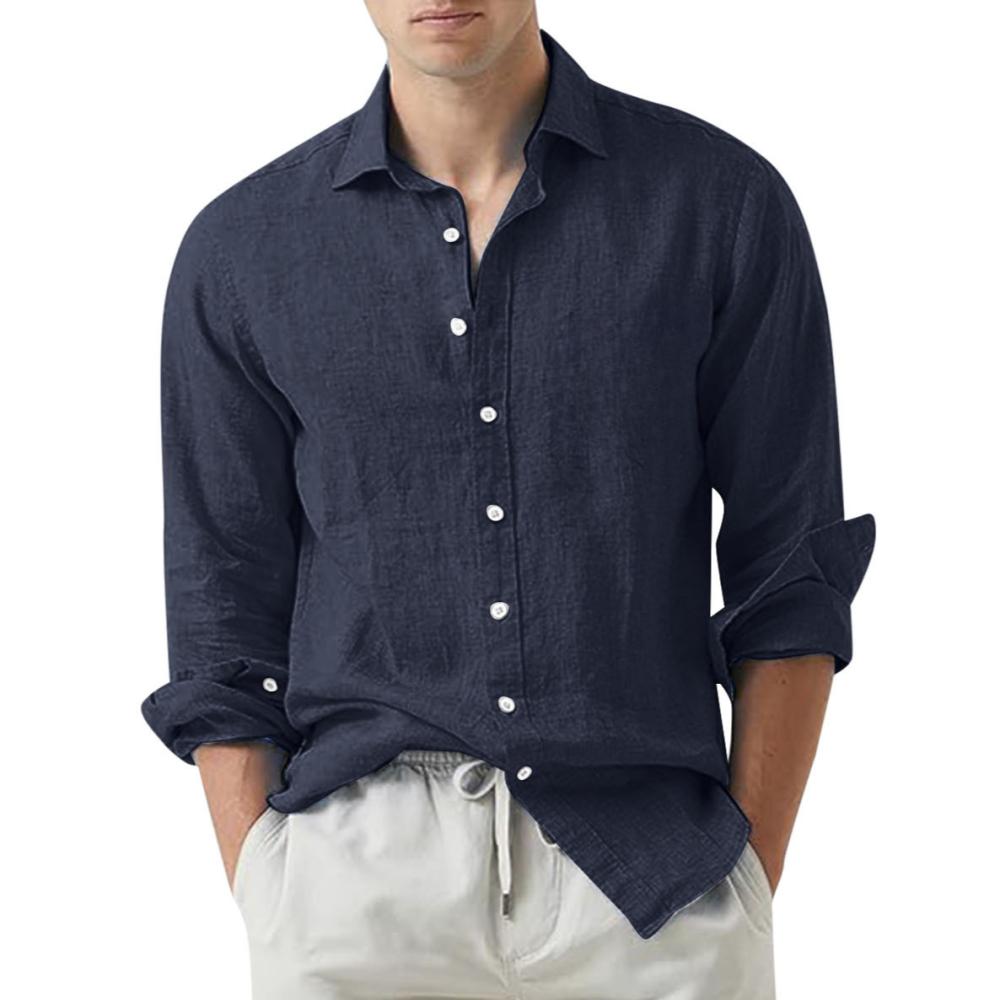 Shirts |  Mens Linen Button Through Shirt Clothing Mens