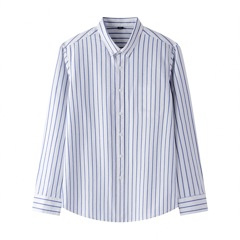 Shirts |  Mens Linen Button-Through Shirt Clothing Blue Stripe