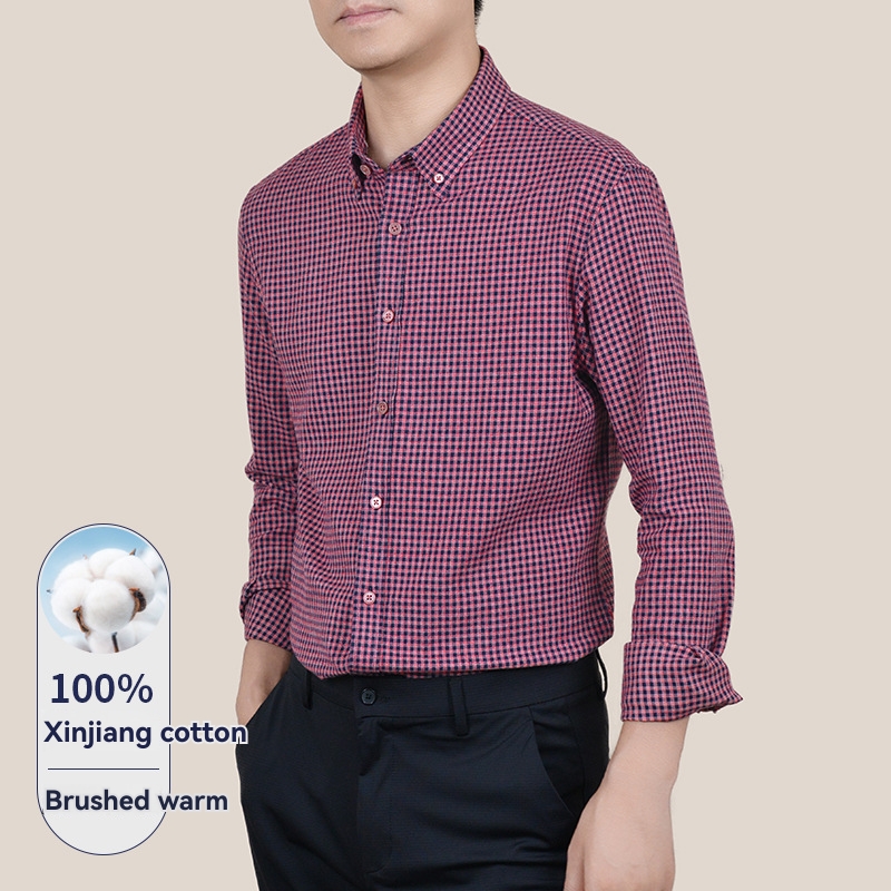 Shirts |  Mens Regular Fit Micro Checked Poplin Shirt Clothing Mens