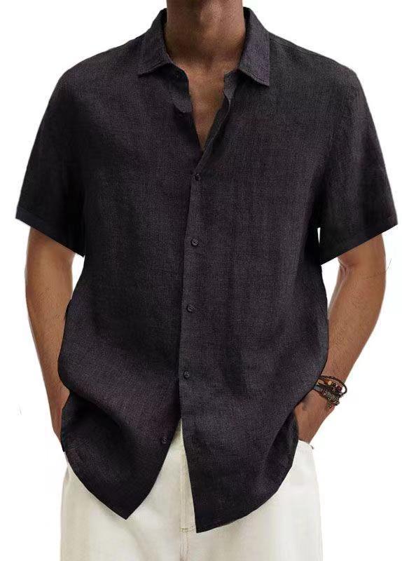 Shirts |  Mens Slim Fit Linen Button-Through Shirt Clothing Mens