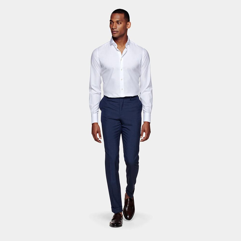 Shirts |  Mens Slim Fit Two-Fold Cotton Shirt Clothing Mens