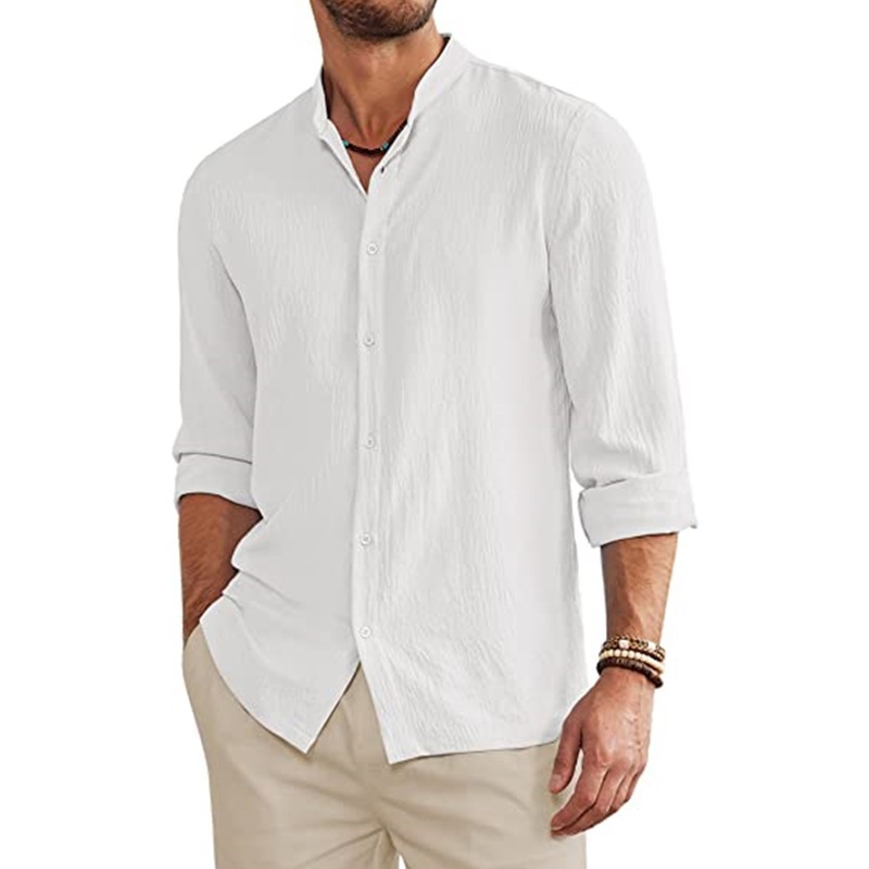 Shirts |  Mens Textured Garment Dyed Button-Through Shirt Clothing Mens