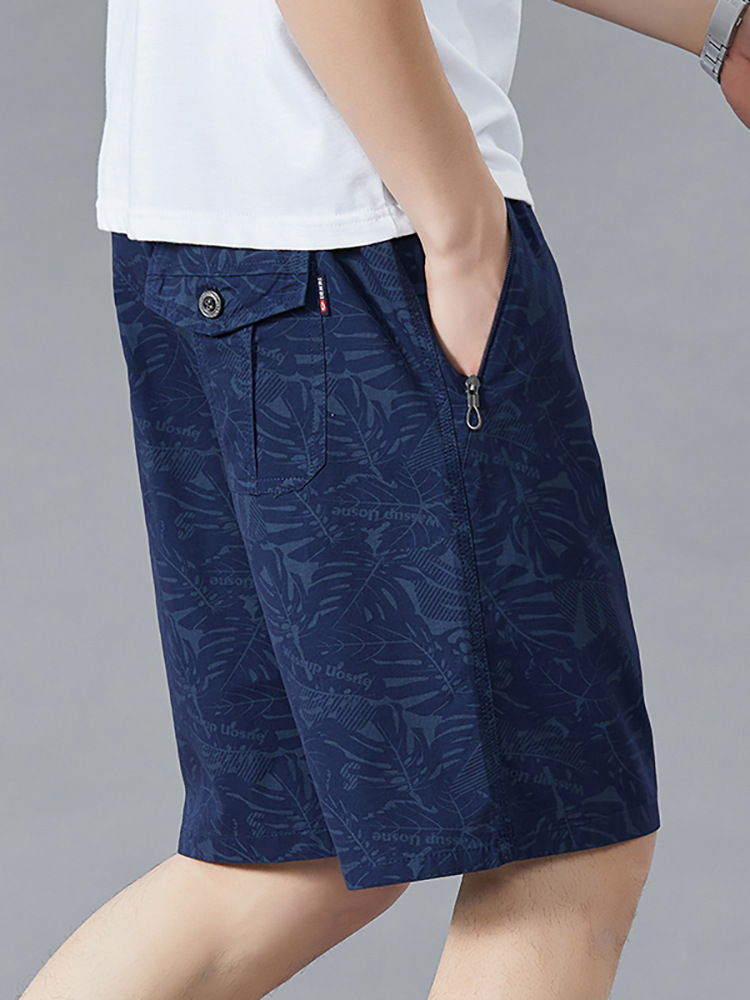 Shorts |  Mens Garment-Dyed Leaf Print Fatigue Bermuda Shorts Clothing Mens