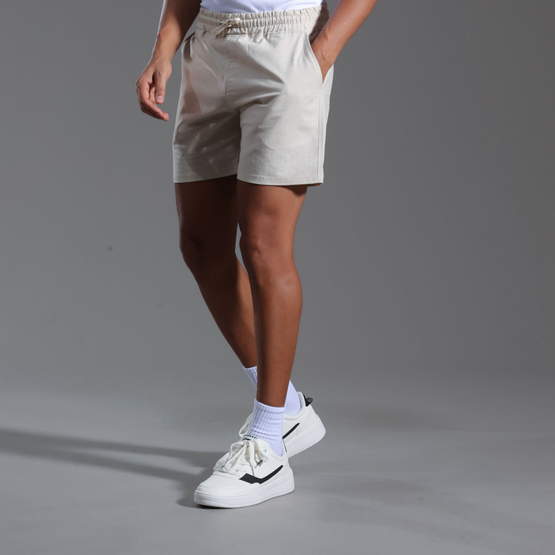 Shorts |  Mens Linen Blend Drawstring Shorts Clothing Mens