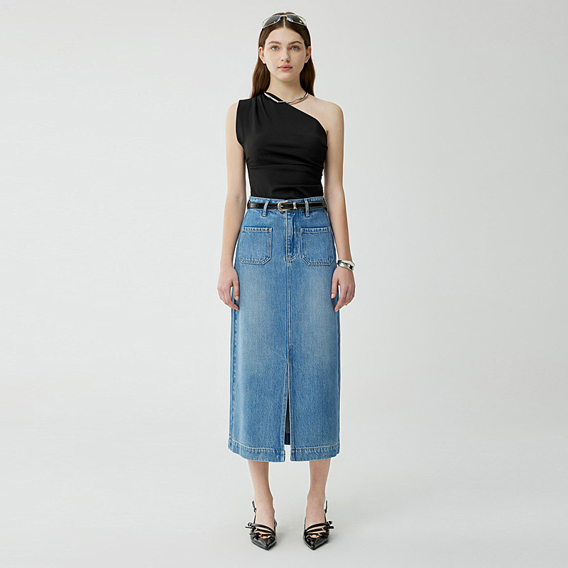 Skirts |  Womens Mackenzie Column Denim Skirt Clothing Skirts